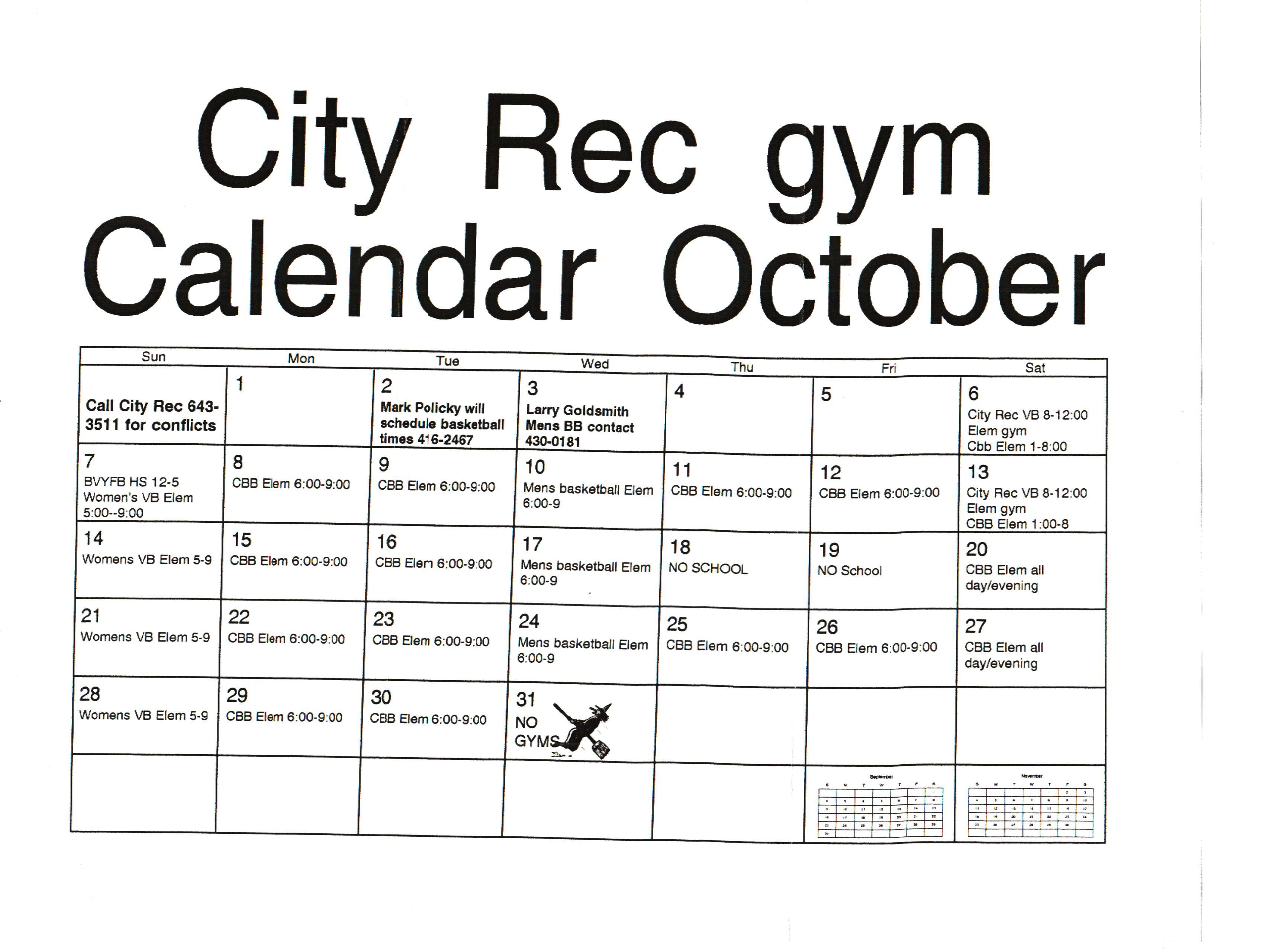 Seward Public Schools Seward City Rec 2012 October Calendar